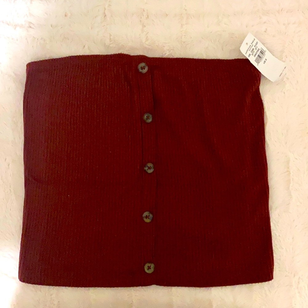 Rust American Eagle Button Down Tube Top - Size Small